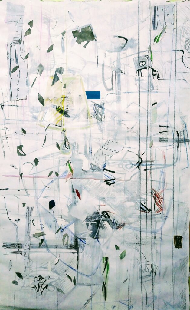 La suma dels moments- 150 x 100 Collage i mixta sobre paper.